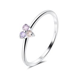Beautiful Gems with CZ Silver Ring NSR-3938